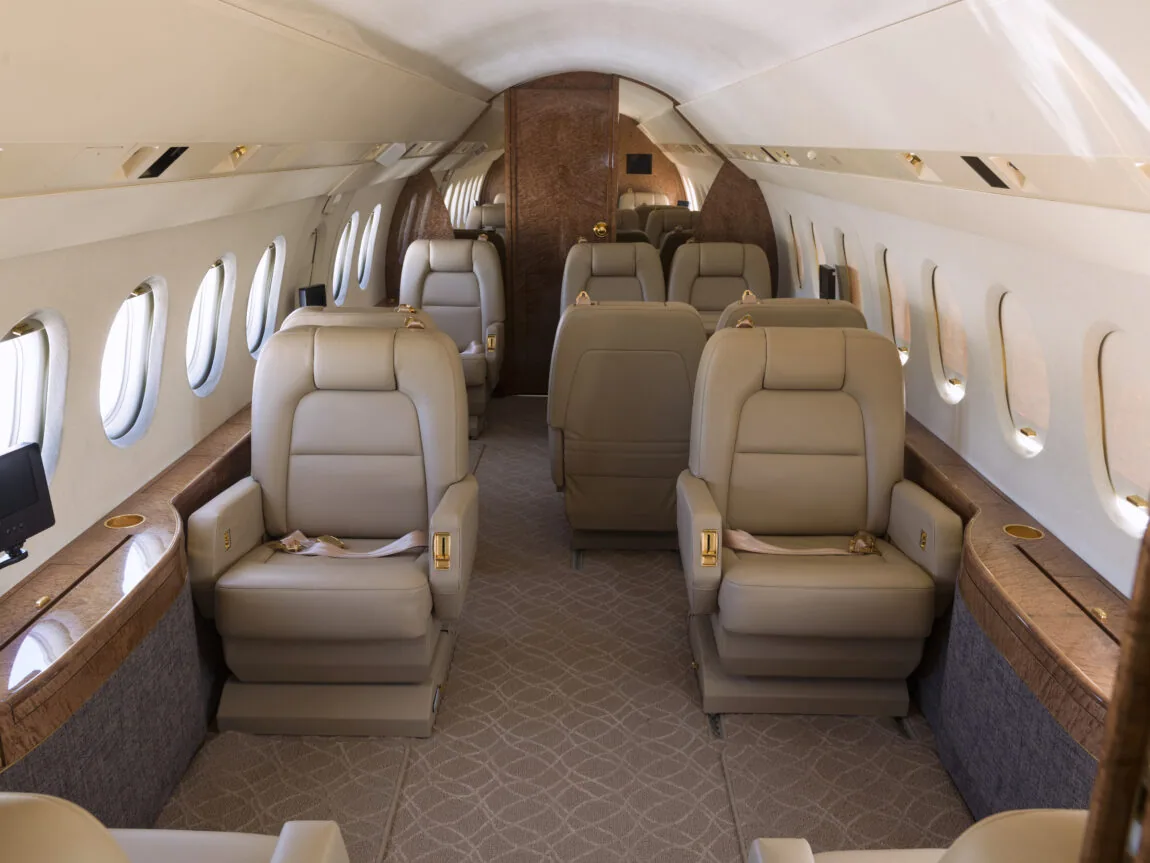 Interior of a private jet