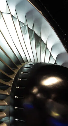 close up of a jet engine